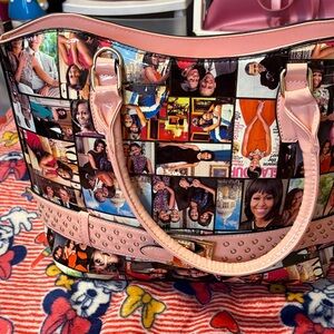 Vibrant Photo Collage Tote Bag with Pink Accents